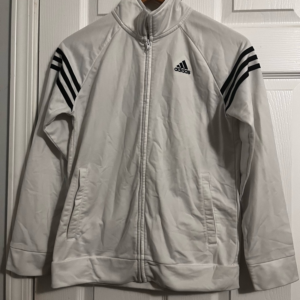 Adidas White and Black Logo Tag